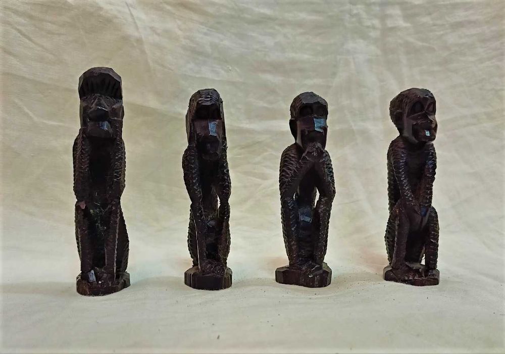 4 Figuras Macacos  Cego Surdo Mudo Pensador