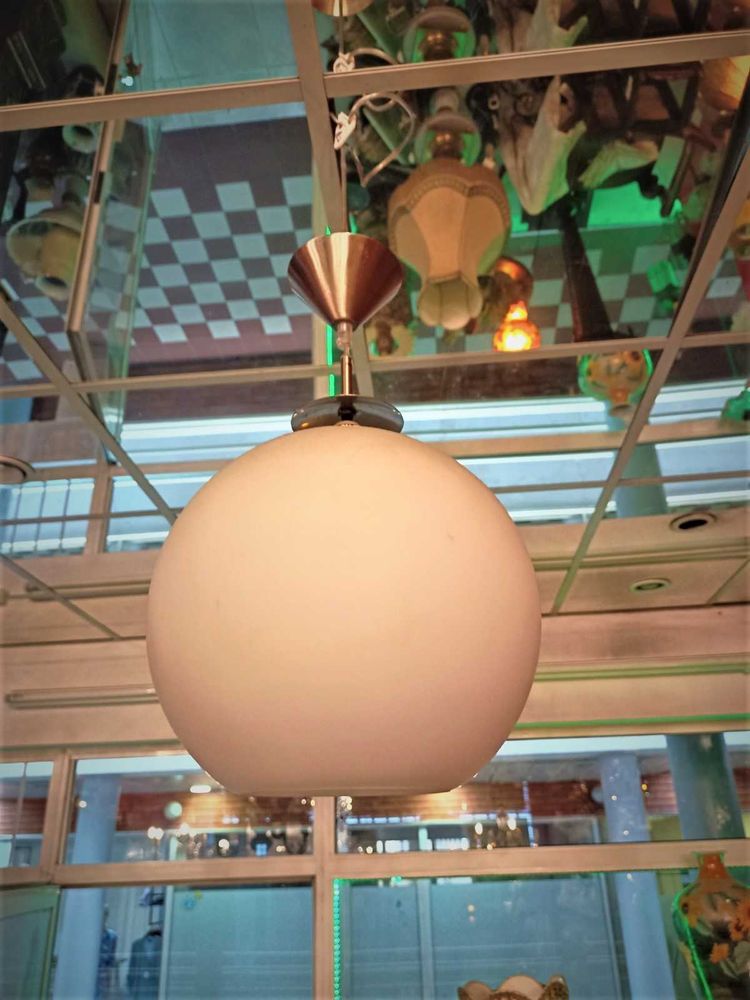 Candeeiro Tecto Globo Vidro Branco