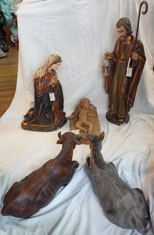 Presépio Figuras Madeira Menino Terracota