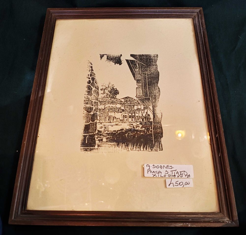 Xilogravura A. Soares Praça Santiago