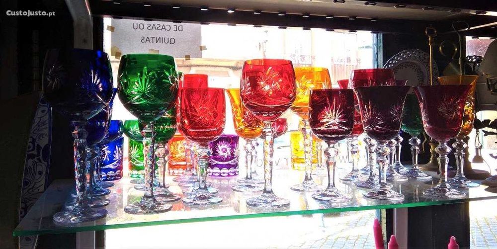 Copos Cristal Lapidado Coloridos