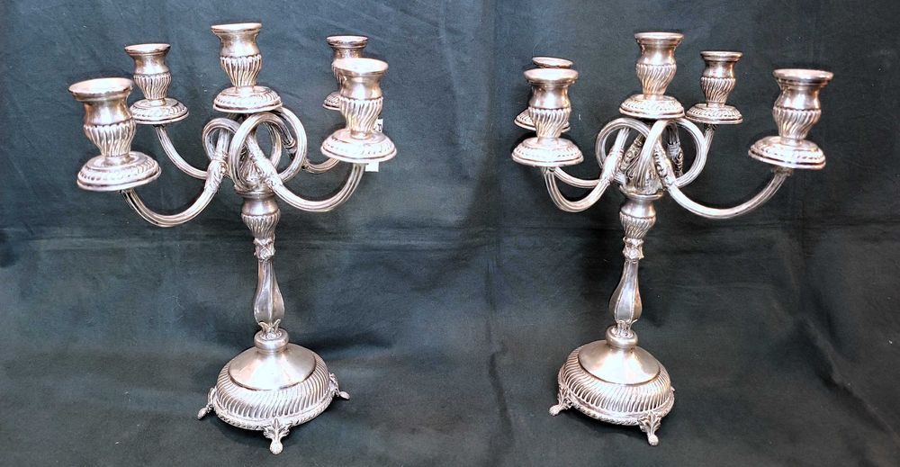 Par Candelabros 5 Lumes Prata